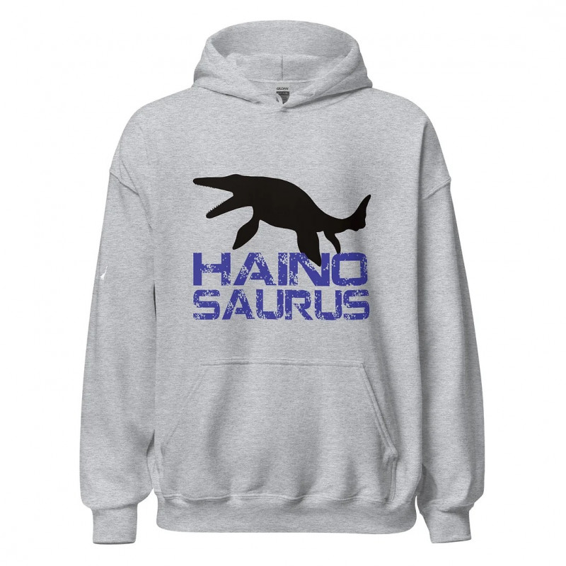 Hainosaurus sport grijze unisex hoodie medium 01.jpg
